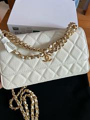 Kitlife Chanel 24S Chain Bow Bag White 19cm  - 1