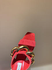 Kitlife Alaia Wave Jewel 100 Suede Wedge Mules Red - 5