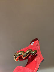 Kitlife Alaia Wave Jewel 100 Suede Wedge Mules Red - 4