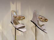 Kitlife Alaia Wave Jewel 100 Suede Wedge Mules Beige - 1