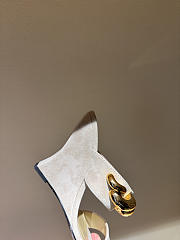 Kitlife Alaia Wave Jewel 100 Suede Wedge Mules Beige - 3