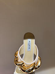 Kitlife Alaia Wave Jewel 100 Suede Wedge Mules Beige - 4