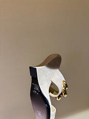 Kitlife Alaia Wave Jewel 100 Suede Wedge Mules Beige - 5