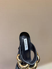 Kitlife Alaia Wave Jewel 100 Suede Wedge Mules Black - 6