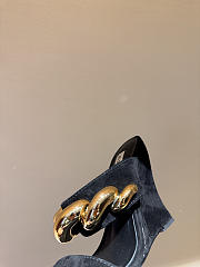 Kitlife Alaia Wave Jewel 100 Suede Wedge Mules Black - 5