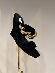 Kitlife Alaia Wave Jewel 100 Suede Wedge Mules Black - 3