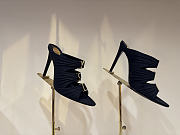 Kitlife Saint Laurent Emilie Black Satin Crepe Mules  - 1