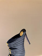 Kitlife Saint Laurent Emilie Black Satin Crepe Mules  - 5