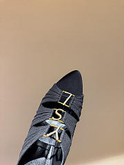 Kitlife Saint Laurent Emilie Black Satin Crepe Mules  - 6