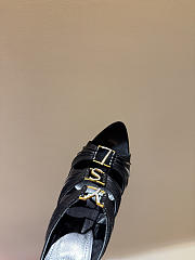 Kitlife Saint Laurent Emilie Black Leather Crepe Mules  - 4