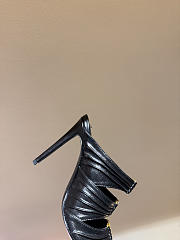 Kitlife Saint Laurent Emilie Black Leather Crepe Mules  - 3