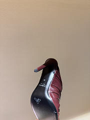 Kitlife Saint Laurent Emilie Burgundy Leather Crepe Mules  - 6