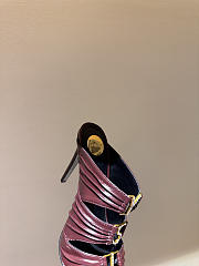 Kitlife Saint Laurent Emilie Burgundy Leather Crepe Mules  - 2