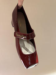 Kitlife Dior Chunky Heel Square Toe Mary Jane Shoes Red - 6
