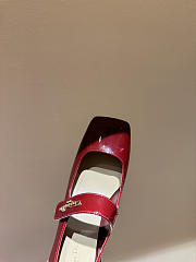 Kitlife Dior Chunky Heel Square Toe Mary Jane Shoes Red - 2