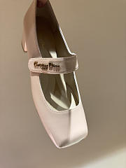 Kitlife Dior Chunky Heel Square Toe Mary Jane Shoes Beige - 2