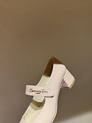 Kitlife Dior Chunky Heel Square Toe Mary Jane Shoes Beige - 5