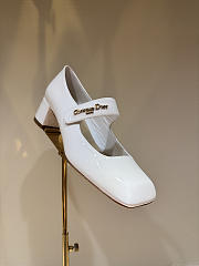 Kitlife Dior Chunky Heel Square Toe Mary Jane Shoes White - 1