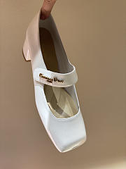 Kitlife Dior Chunky Heel Square Toe Mary Jane Shoes White - 6
