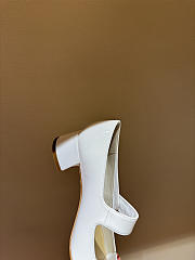 Kitlife Dior Chunky Heel Square Toe Mary Jane Shoes White - 4