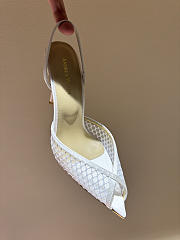 Kitlife Andrea Wazen 25FW Katy Net Sling Pumps White 95mm - 6