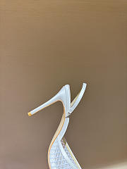 Kitlife Andrea Wazen 25FW Katy Net Sling Pumps White 95mm - 4