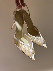 Kitlife Andrea Wazen 25FW Katy Net Sling Pumps Beige 95mm  - 1