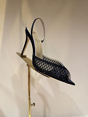 Kitlife Andrea Wazen 25FW Katy Net Sling Pumps Black With Crystal 95mm  - 6