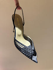 Kitlife Andrea Wazen 25FW Katy Net Sling Pumps Black With Crystal 95mm  - 5