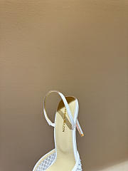 Kitlife Andrea Wazen 25FW Katy Net Sling Pumps White With Crystal 95mm  - 6