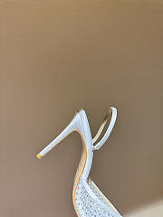 Kitlife Andrea Wazen 25FW Katy Net Sling Pumps White With Crystal 95mm  - 5