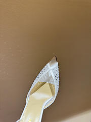 Kitlife Andrea Wazen 25FW Katy Net Sling Pumps White With Crystal 95mm  - 3