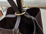 Kitlife Chloe Spin Tote Medium Bag Dark Brown Suede 27x30x14cm  - 4