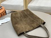 Kitlife Chloe Spin Tote Medium Bag Olive Brown Suede 27x30x14cm  - 4