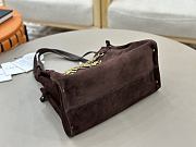 Kitlife Chloe Charms Hobo Bag In Dark Brown Suede Leather 34x25x17cm - 2