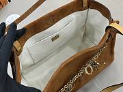 Kitlife Chloe Charms Hobo Bag In Brown Suede Leather 34x25x17cm - 6