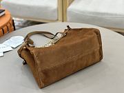 Kitlife Chloe Charms Hobo Bag In Brown Suede Leather 34x25x17cm - 5