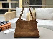 Kitlife Chloe Charms Hobo Bag In Brown Suede Leather 34x25x17cm - 4