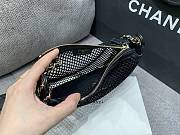 Kitlife Chanel 25ss Hollowed-out mesh Crescent Moon Bag Black 15x21.5cm - 5