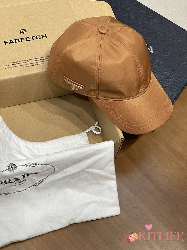 Kitlife Prada Brown Satin Baseball Cap  - 1