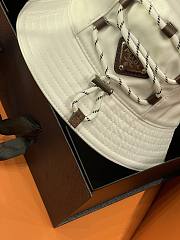 Kitlife Prada White Drawstring Bucket Hat  - 3