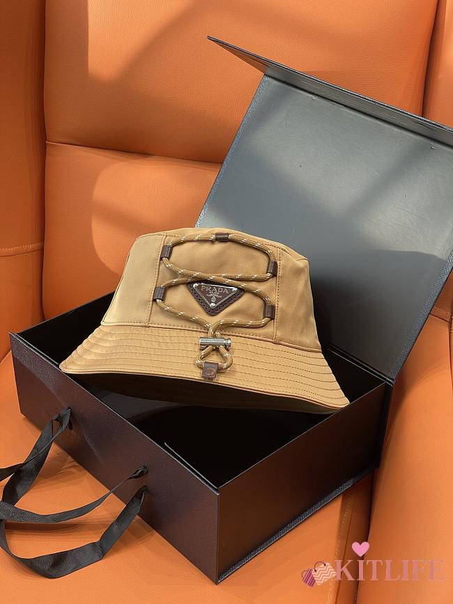 Kitlife Prada Beige Drawstring Bucket Hat  - 1