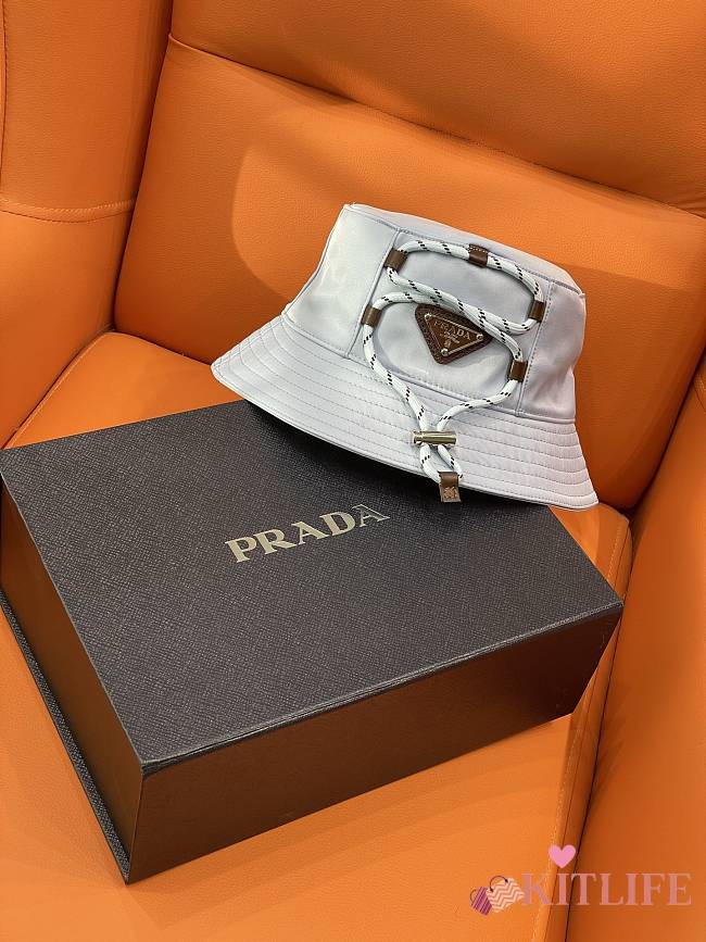 Kitlife Prada Light Blue Drawstring Bucket Hat - 1