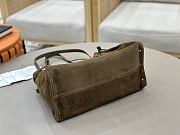 Kitlife Chloe Charms Hobo Bag In Olive Brown Suede Leather 34x25x17cm  - 5