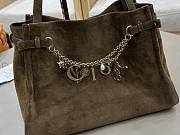 Kitlife Chloe Charms Hobo Bag In Olive Brown Suede Leather 34x25x17cm  - 4