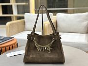 Kitlife Chloe Charms Hobo Bag In Olive Brown Suede Leather 34x25x17cm  - 1