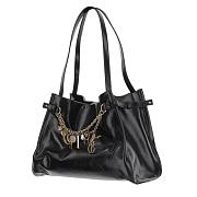 Kitlife Chloe Charms Hobo Bag In Black Leather 34x25x17cm  - 5