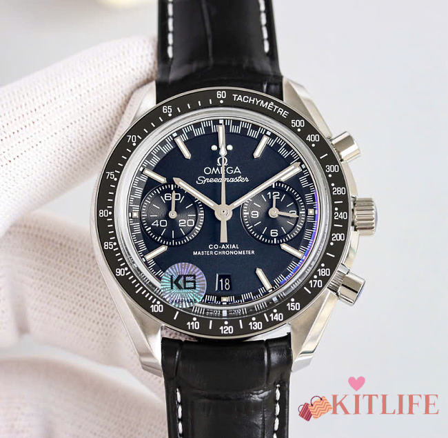 Kitlife Omega Speedmaster Racing Watch Black 44mm  - 1