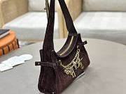 Kitlife Chloe Charms Small Hobo Bag In Dark Brown Suede Leather 28.5x18x10cm - 6
