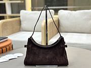 Kitlife Chloe Charms Small Hobo Bag In Dark Brown Suede Leather 28.5x18x10cm - 5